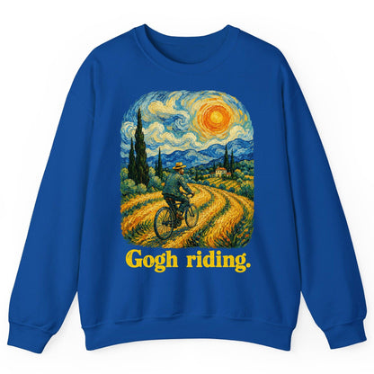 Gogh Riding van gogh parody Sweatshirt Royal product mockup