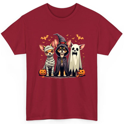 Chihuahua Halloween Costumes chihuahua dogs in Halloween costumes T-Shirt Cardinal Red product mockup