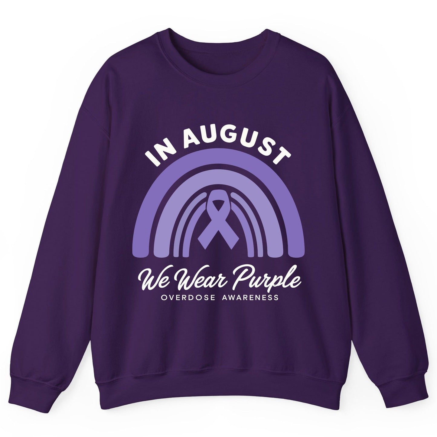 In August We Wear Purple Overdose Awareness overdose awareness Sweatshirt Purple product mockup