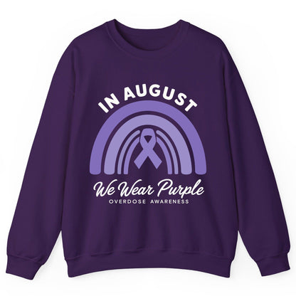 In August We Wear Purple Overdose Awareness overdose awareness Sweatshirt Purple product mockup