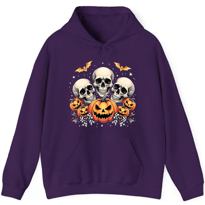 Skulls and Pumpkins Halloween Halloween Hoodie Purple product mockup