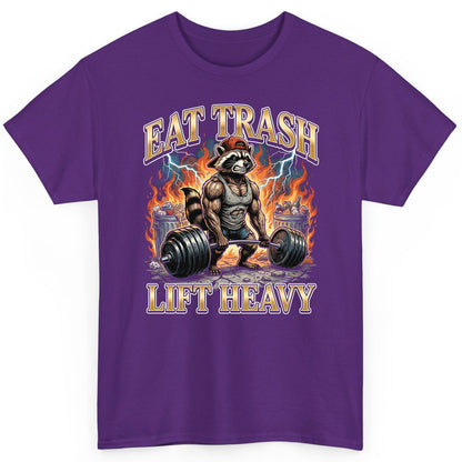 Eat Trash Lift Heavy raccoon T-Shirt Purple product mockup