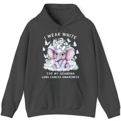 I Wear White for My Grandma Lung Cancer Awareness lung cancer awareness Hoodie Dark Heather product mockup