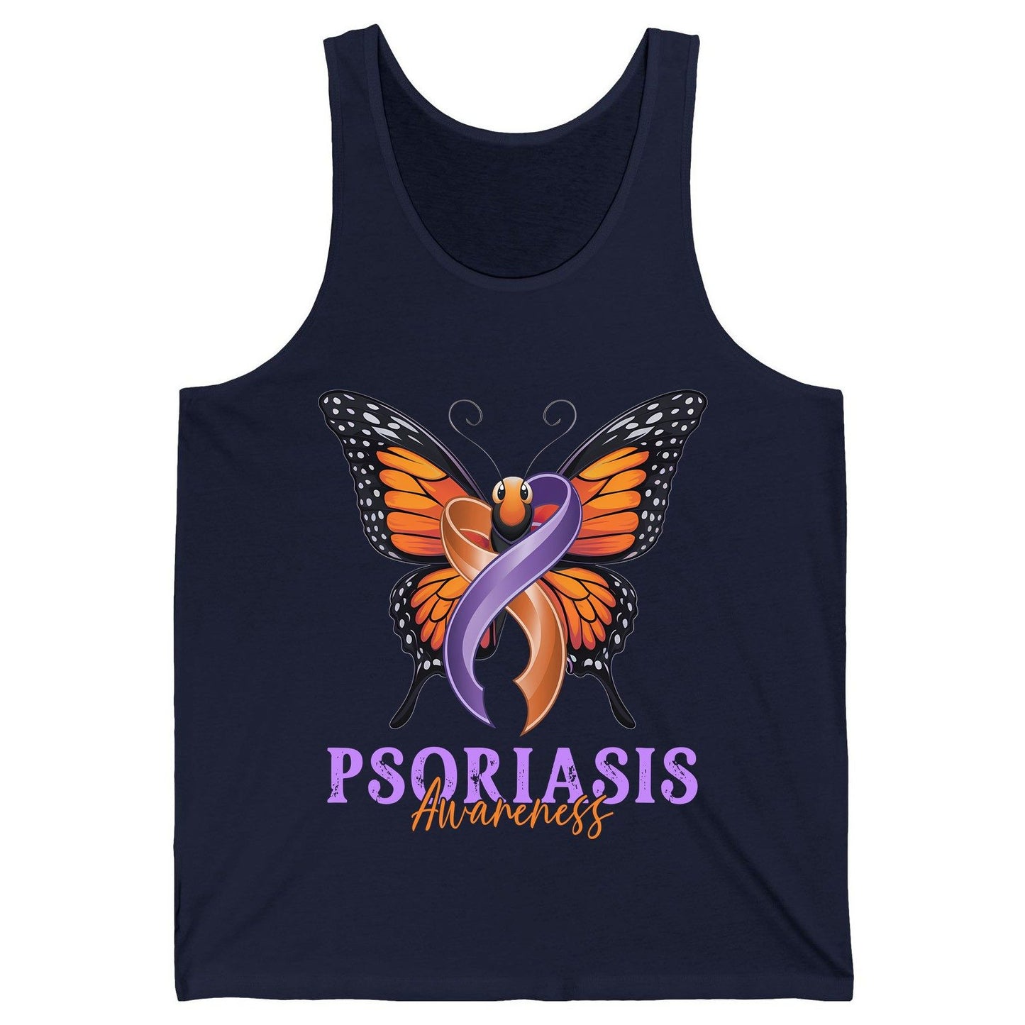 Psoriasis Awareness psoriasis awareness Tank Top Navy product mockup