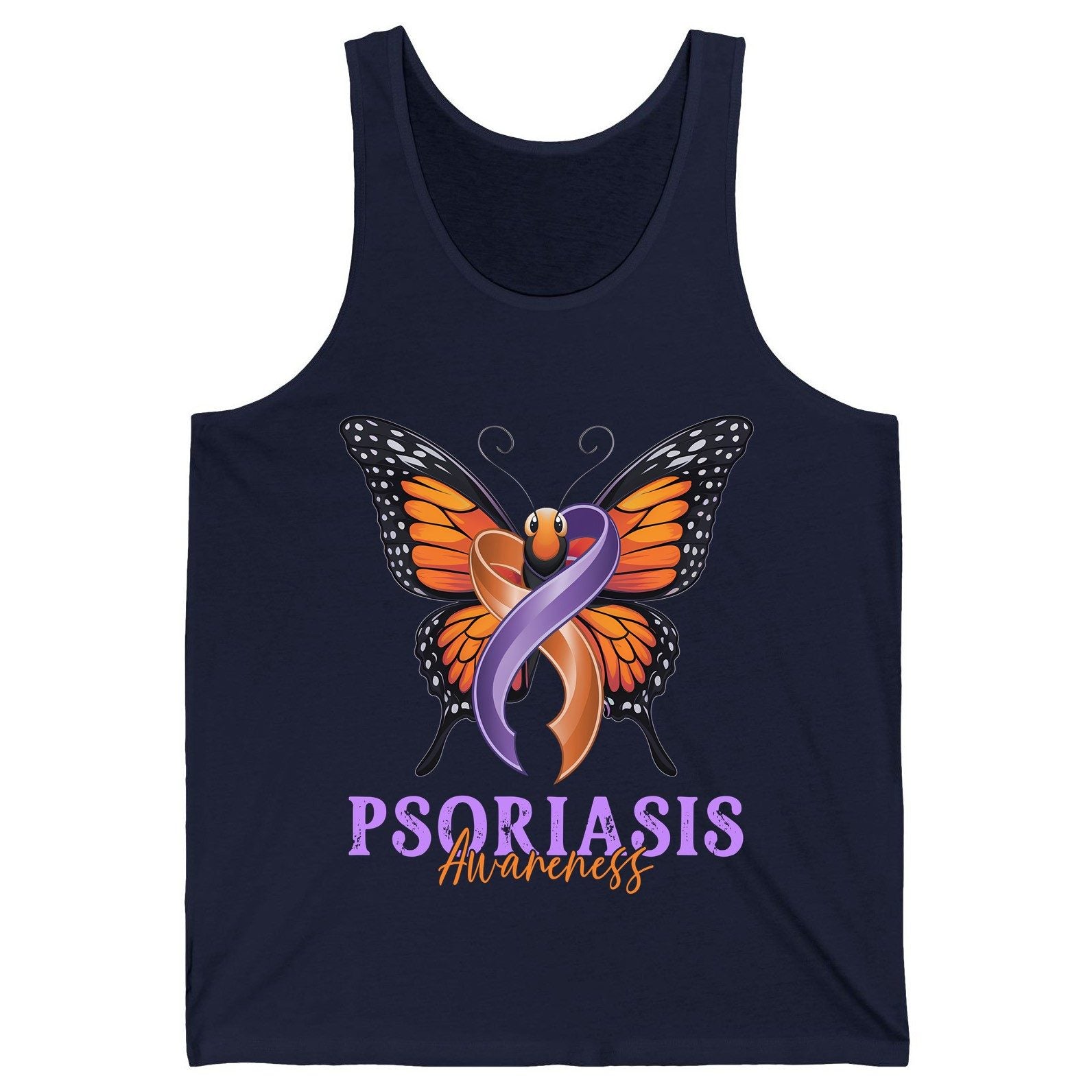 Psoriasis Awareness psoriasis awareness Tank Top Navy product mockup
