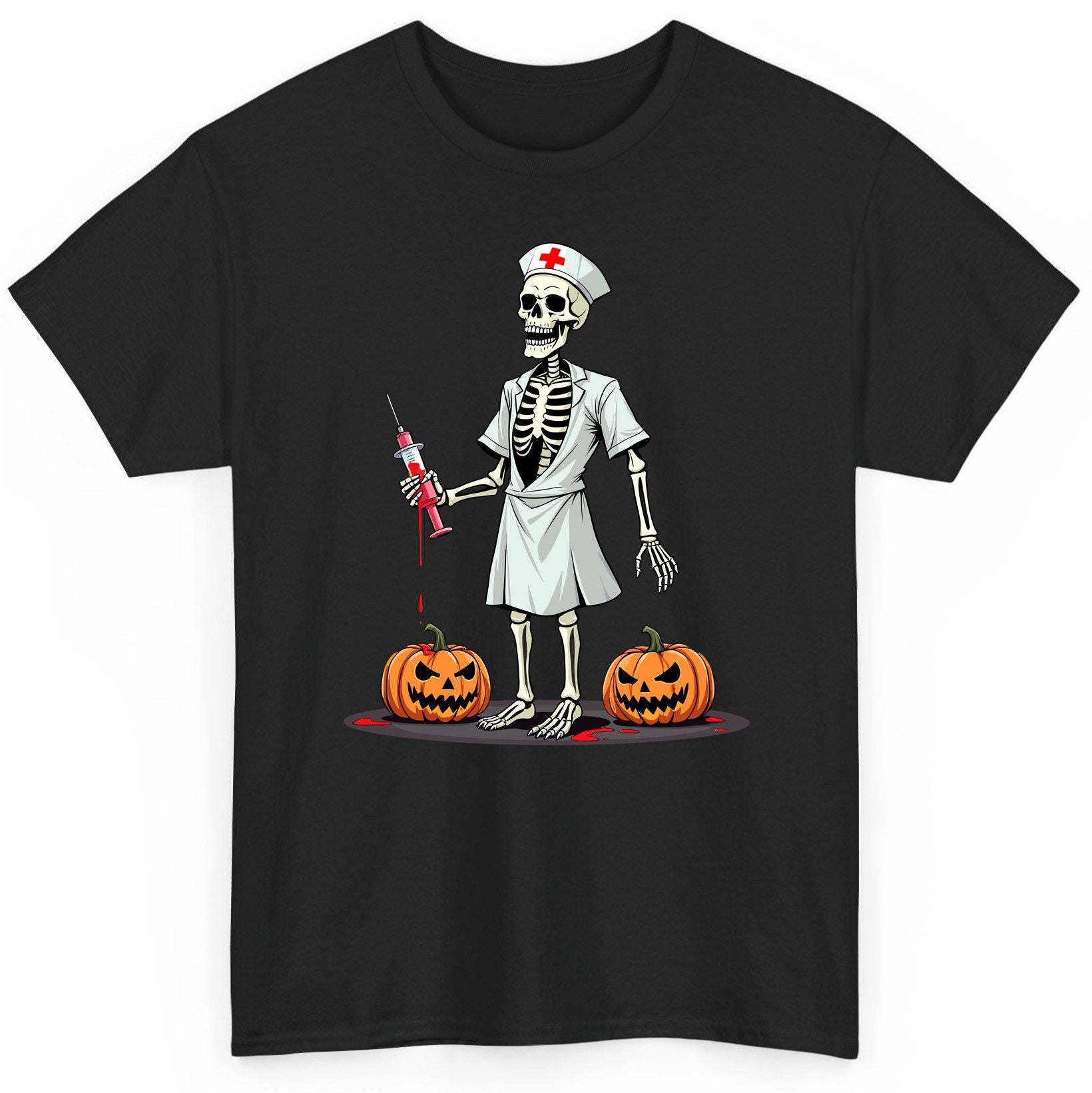 Spooky Skeleton Nurse Halloween skeleton nurse T-Shirt Black product mockup