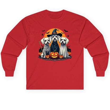 Halloween Dogs Costumes Halloween dogs Long Sleeve Tee Red product mockup