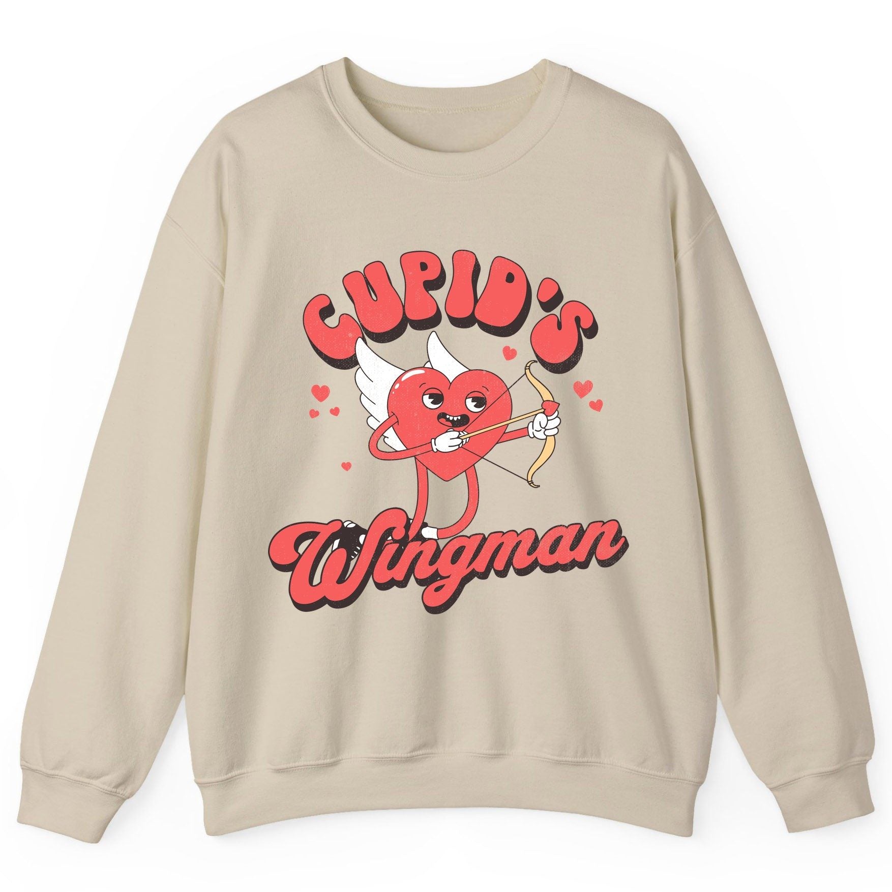 Cupid's Wingman Valentine's Day Sweatshirt Sand product mockup