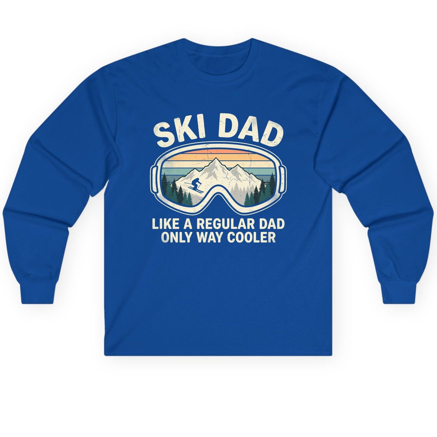 Ski Dad Like a Regular Dad Only Way Cooler skiing Long Sleeve Tee Royal product mockup