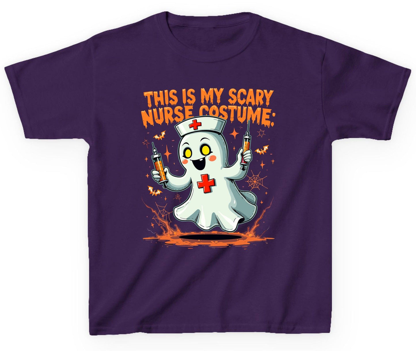 This Is My Scary Nurse Costume ghost nurse Youth T-Shirt Purple product mockup