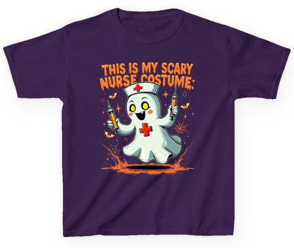 This Is My Scary Nurse Costume ghost nurse Youth T-Shirt Purple product mockup