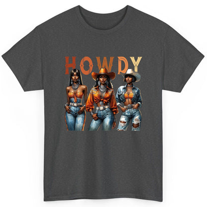 Howdy black cowgirls T-Shirt Dark Heather product mockup