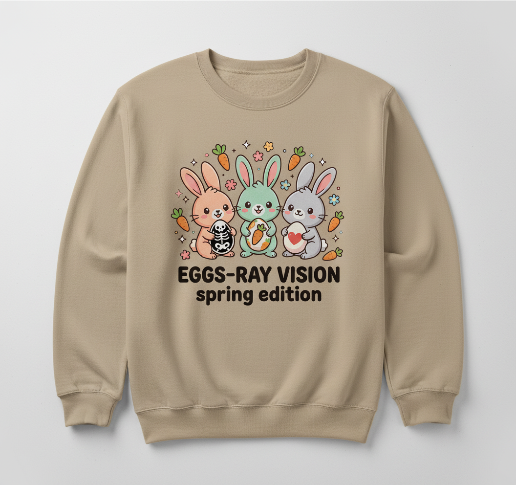 Kawaii Pastel Goth Easter Bunnies Sweatshirt - Sand