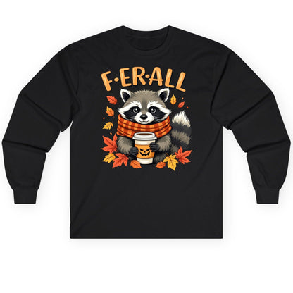 F ER All raccoon Long Sleeve Tee Black product mockup