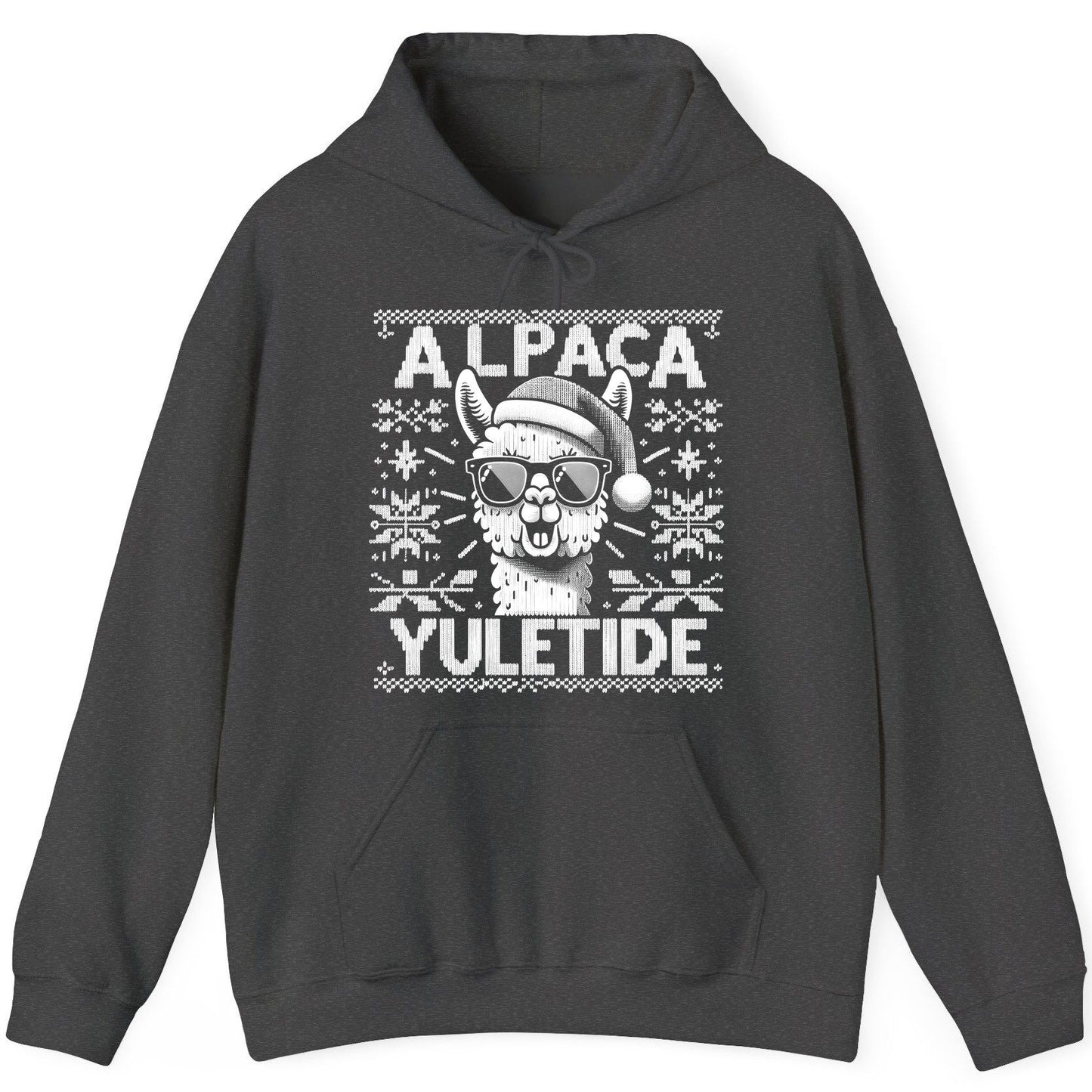 ALPACA Yuletide Funny Lovers Hoodie - product mockup - Dark Heather