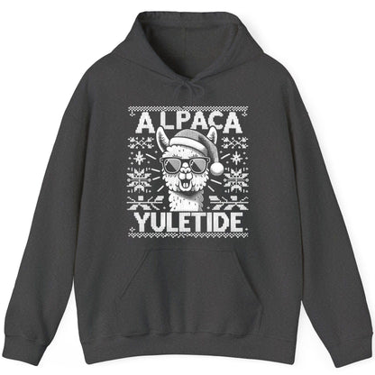 ALPACA Yuletide Funny Lovers Hoodie - product mockup - Dark Heather