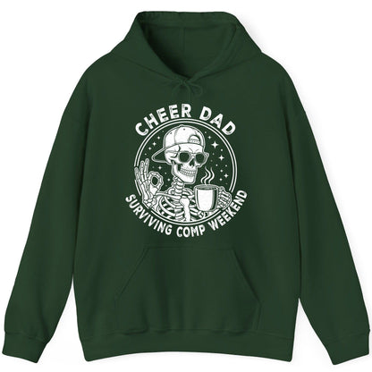 Cheer Dad Surviving Comp Weekend cheer dad Hoodie Forest Green product mockup