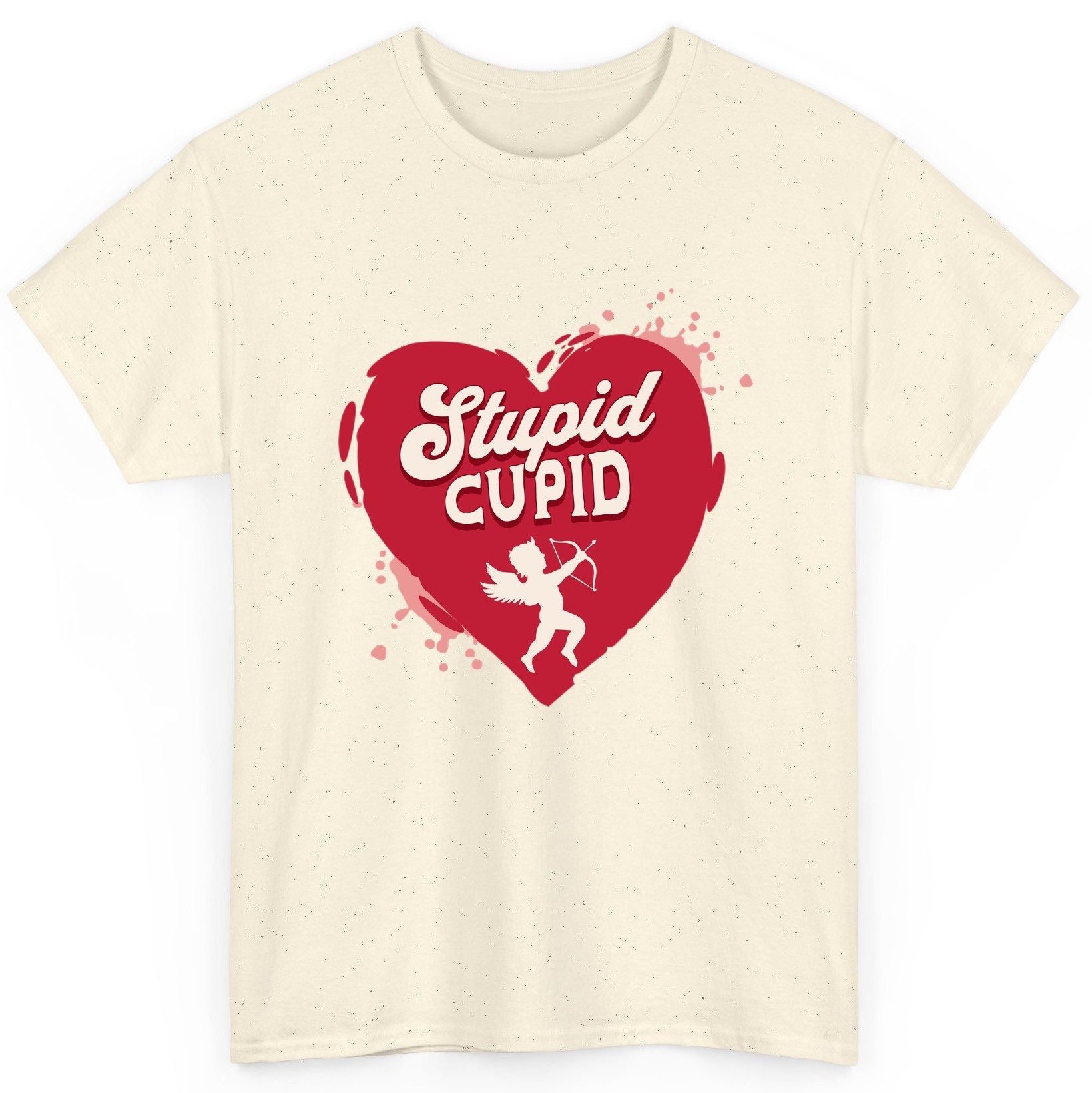 Stupid Cupid anti-Valentine's Day T-Shirt Natural product mockup