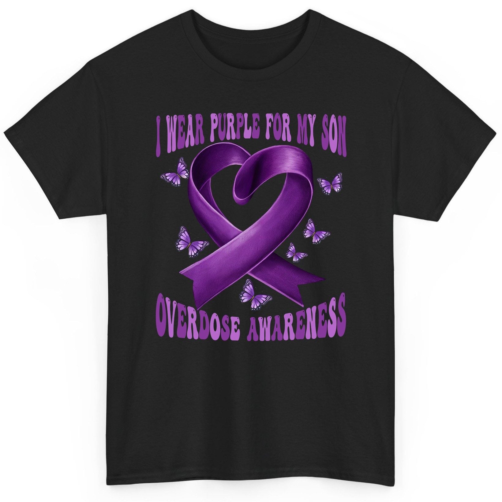 I Wear Purple for My Son Overdose Awareness overdose awareness T-Shirt Black product mockup