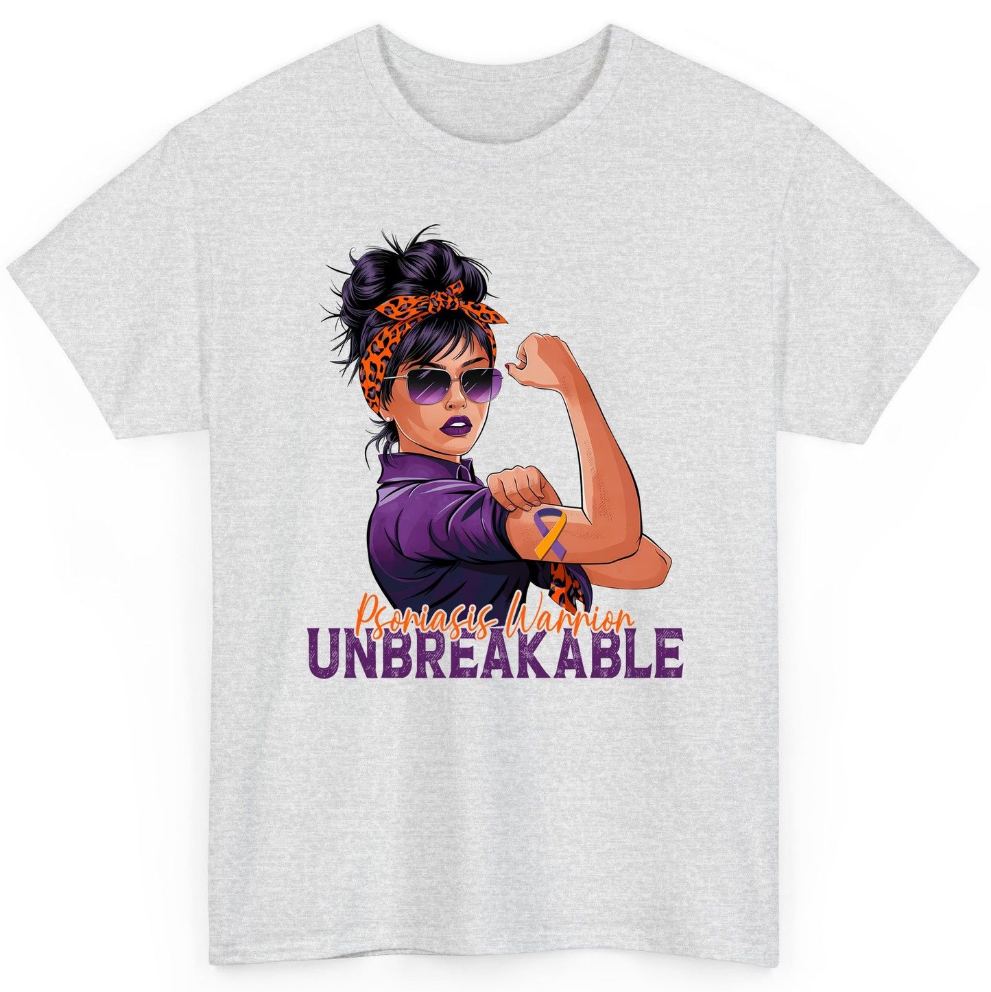 Psoriasis Warrior Unbreakable psoriasis awareness T-Shirt Ash product mockup