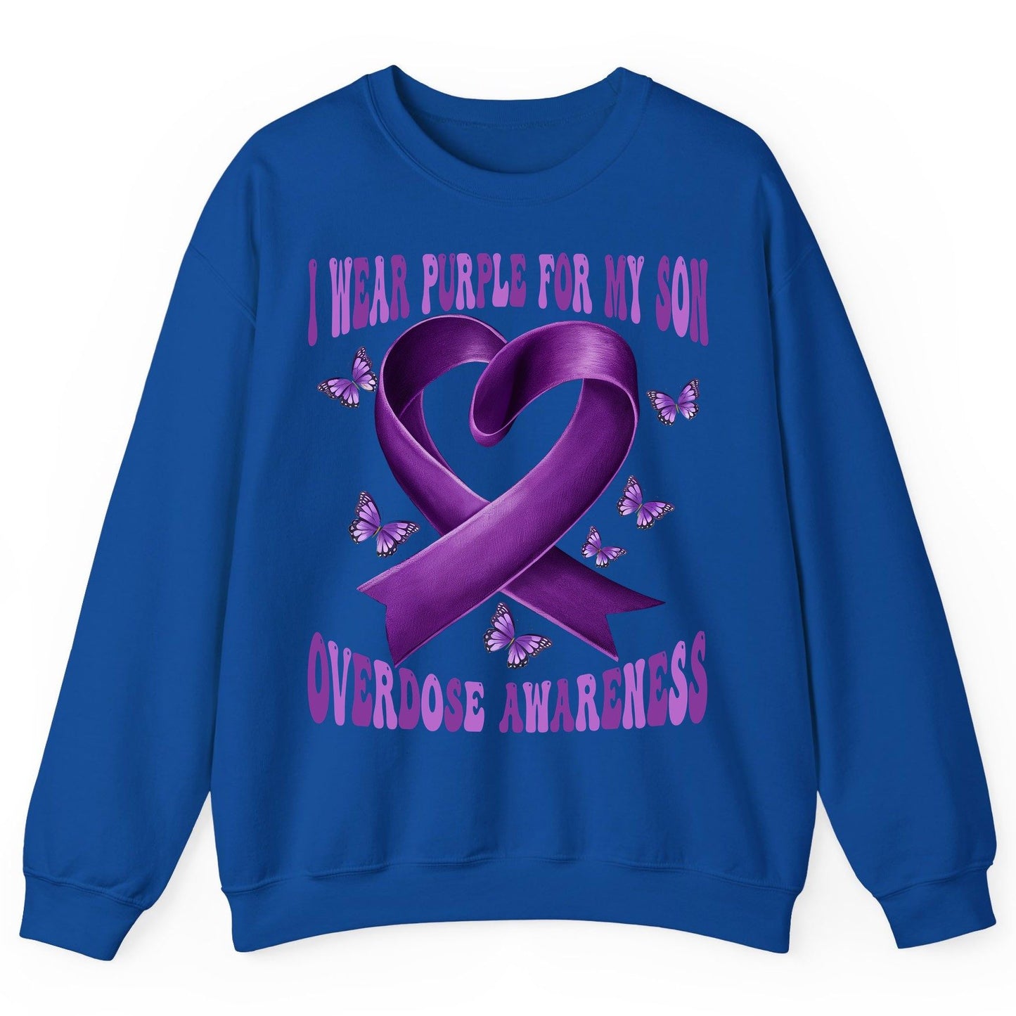 I Wear Purple for My Son Overdose Awareness overdose awareness Sweatshirt Royal product mockup