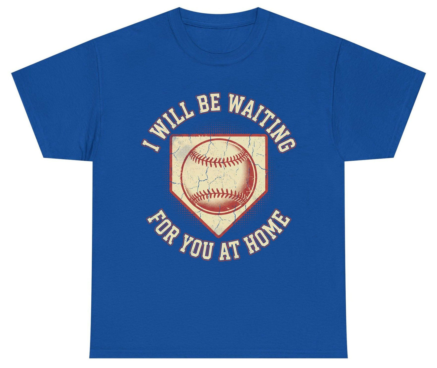 I Will Be Waiting for You at Home baseball Youth T-Shirt Royal product mockup