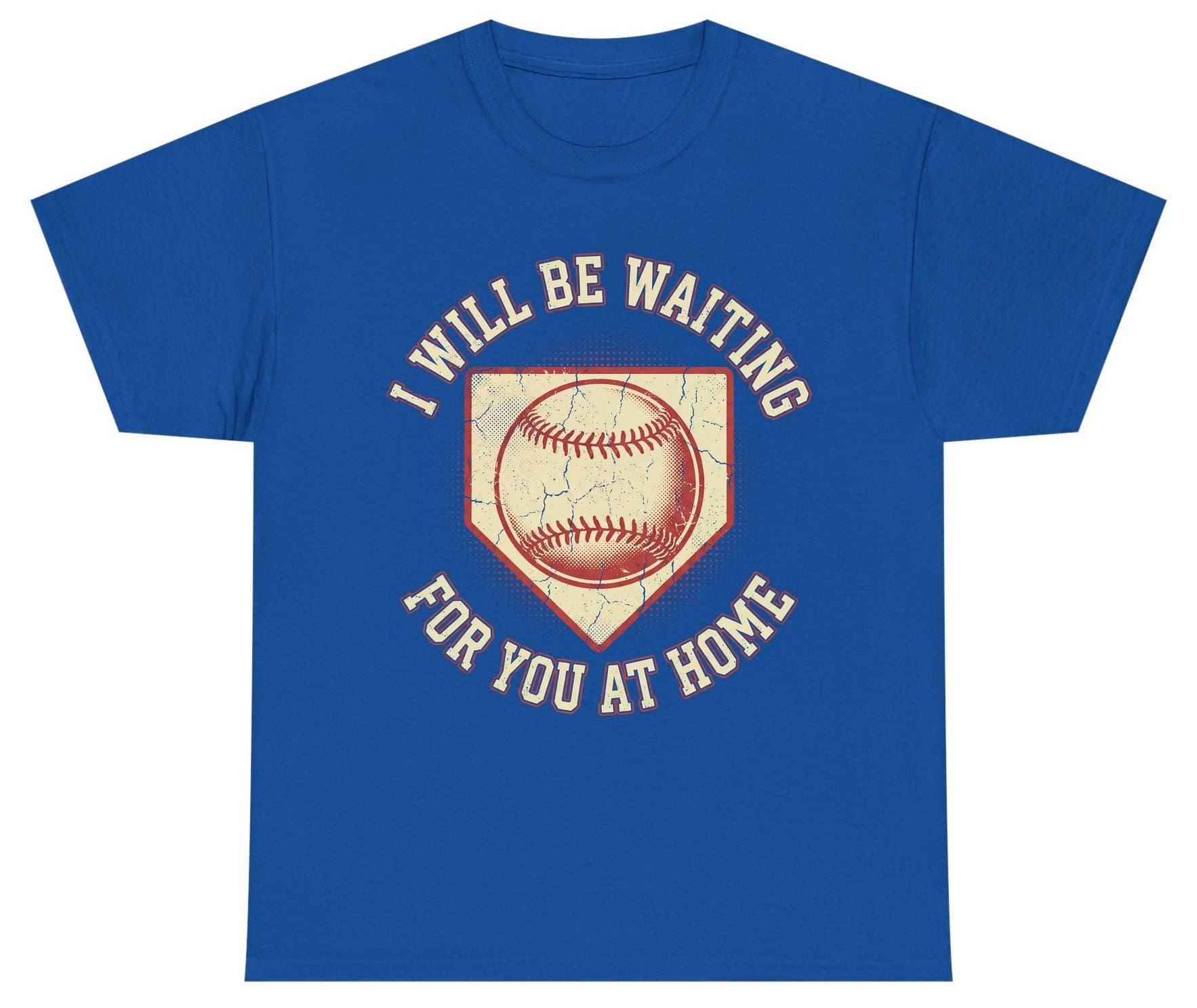 I Will Be Waiting for You at Home baseball Youth T-Shirt Royal product mockup