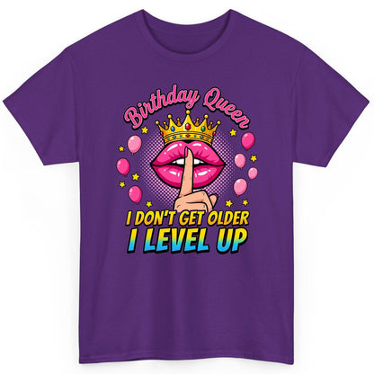 Birthday Queen I Don't Get Older I Level Up gamer birthday T-Shirt Purple product mockup
