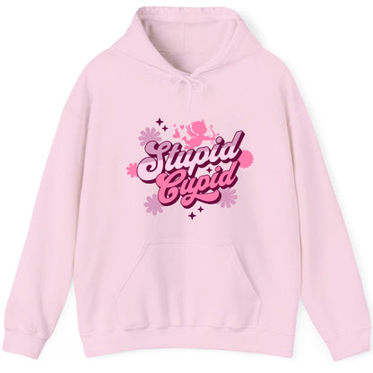 Stupid Cupid anti-Valentine's Day Hoodie Light Pink product mockup