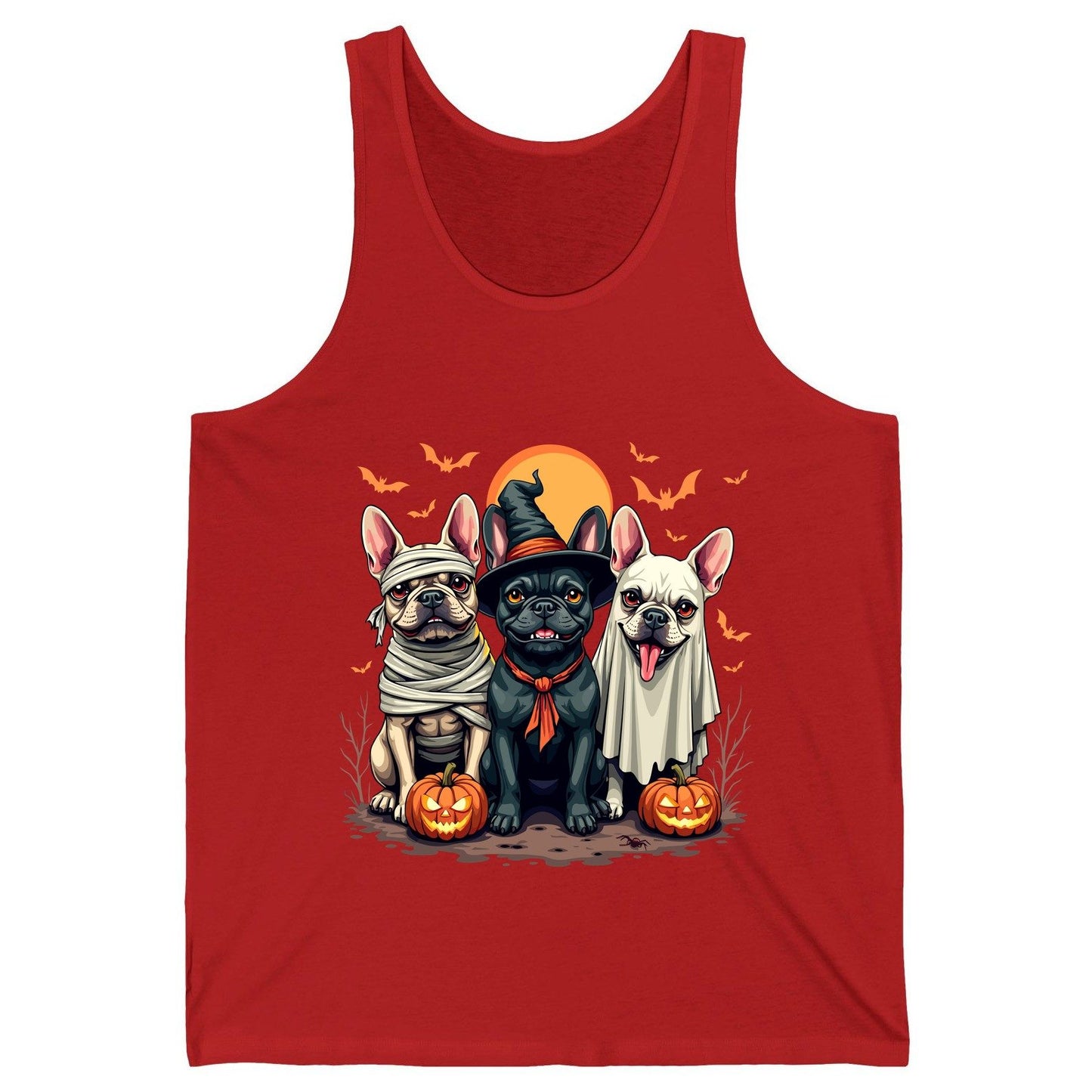 Halloween French Bulldogs Costumes french bulldogs Tank Top Red product mockup