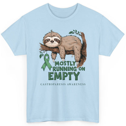 Mostly Running on Empty Gastroparesis Awareness gastroparesis awareness T-Shirt Light Blue product mockup