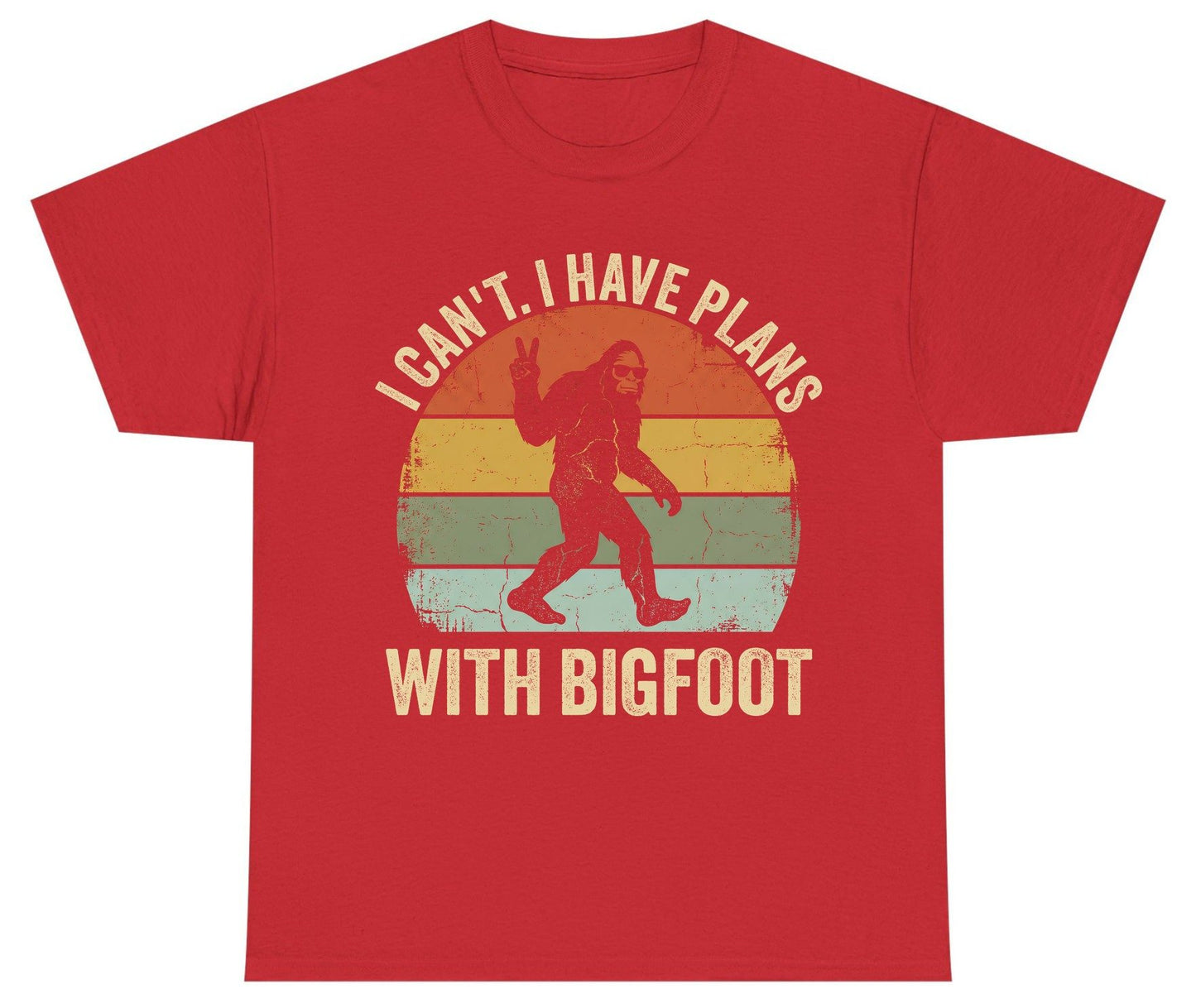 I Can't I Have Plans with Bigfoot bigfoot Youth T-Shirt Red product mockup