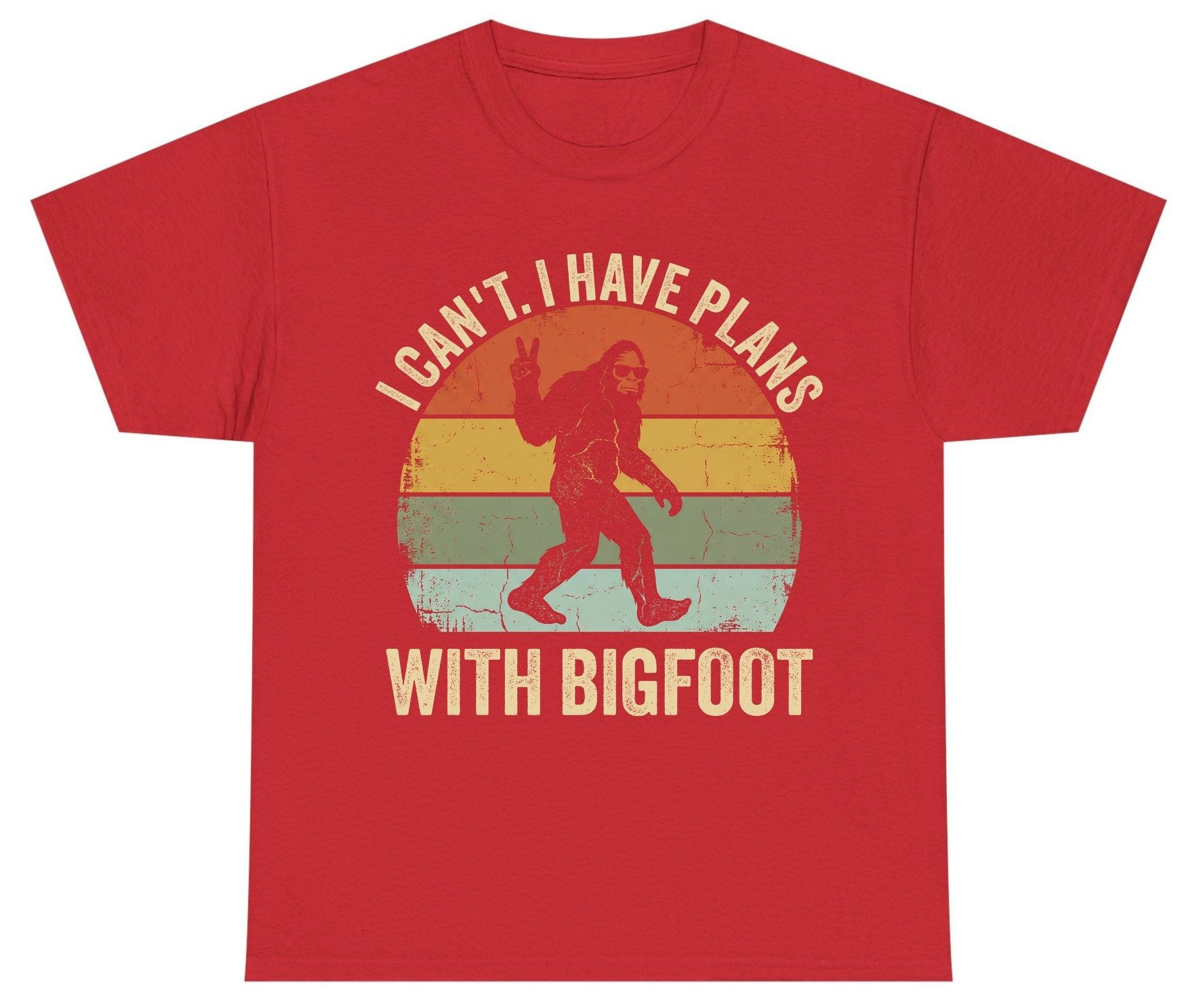 I Can't I Have Plans with Bigfoot bigfoot Youth T-Shirt Red product mockup