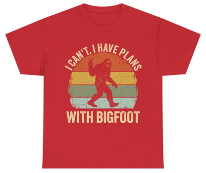 I Can't I Have Plans with Bigfoot bigfoot Youth T-Shirt Red product mockup