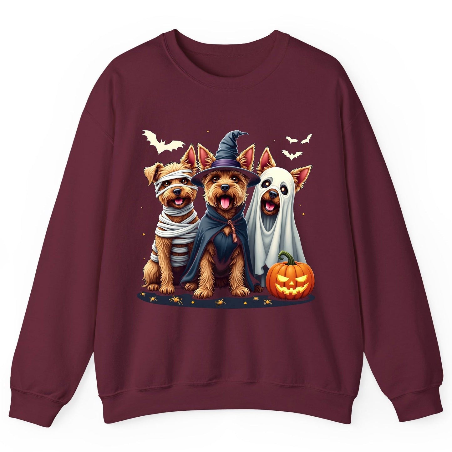 Cute Dogs Halloween Costumes dogs in Halloween costumes Sweatshirt Maroon product mockup