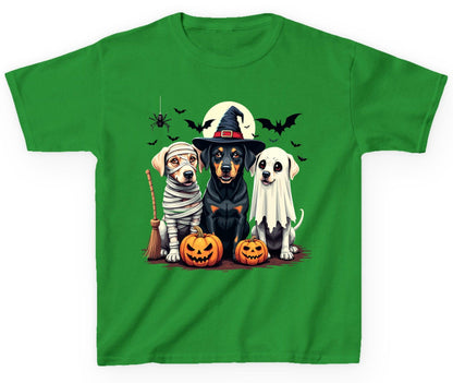 Halloween Dogs in Costumes dogs in Halloween costumes Youth T-Shirt Irish Green product mockup