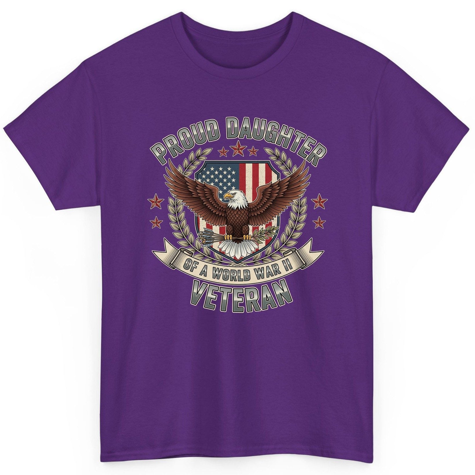 Proud Daughter of a World War Ii Veteran wwii veteran T-Shirt Purple product mockup
