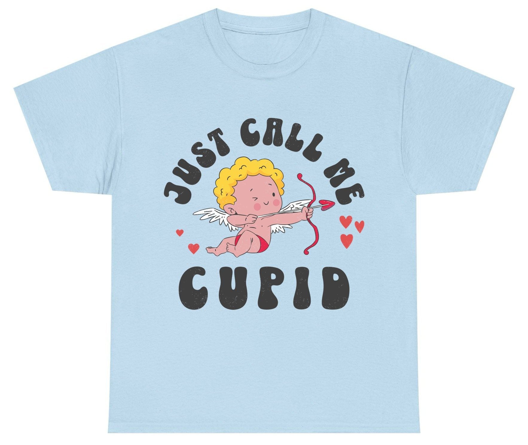 Just Call Me Cupid cupid Youth T-Shirt Light Blue product mockup