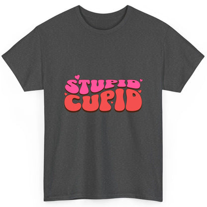 Stupid Cupid anti-Valentine's Day T-Shirt Dark Heather product mockup