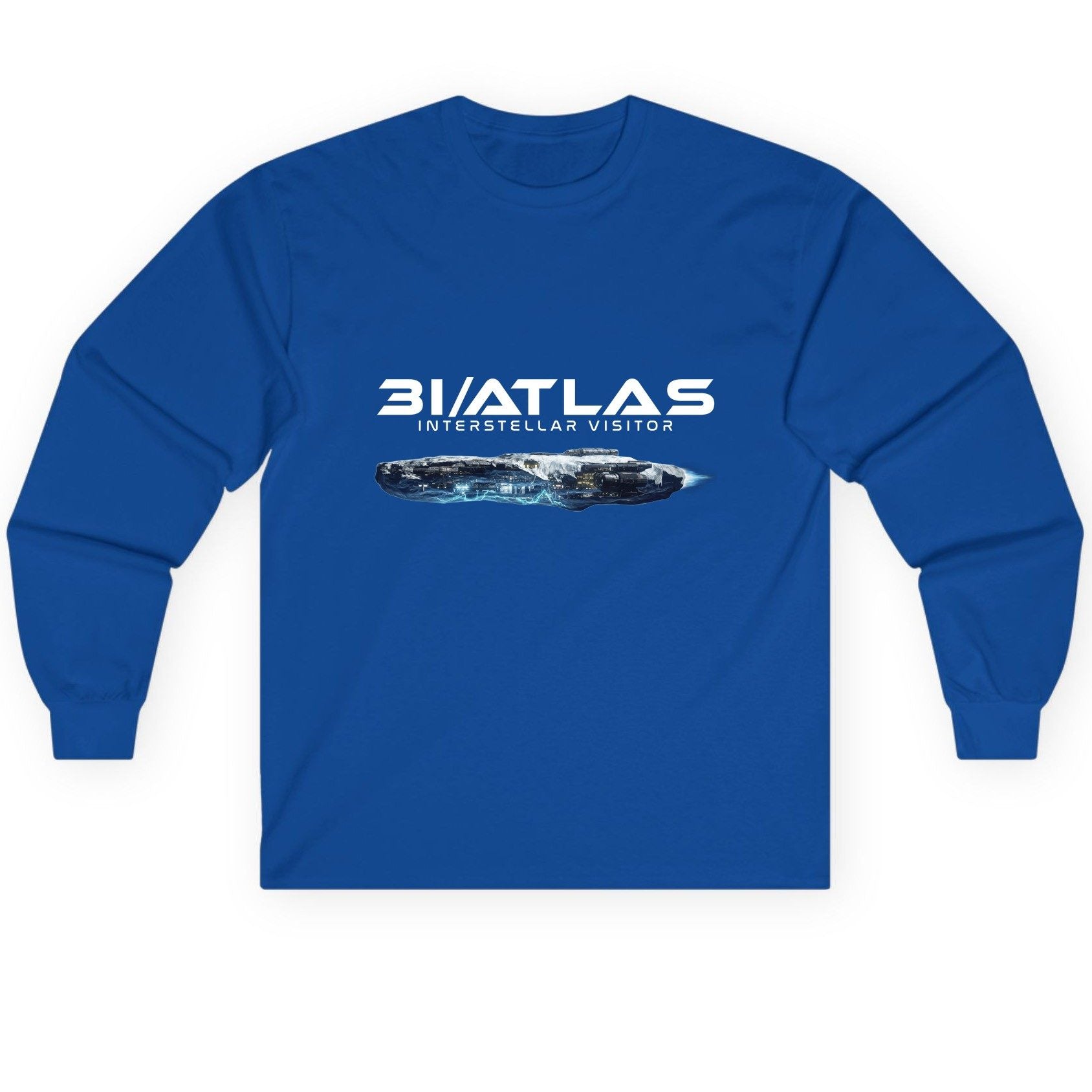 31 Atlas Interstellar Visitor sci-fi spaceship Long Sleeve Tee Royal product mockup