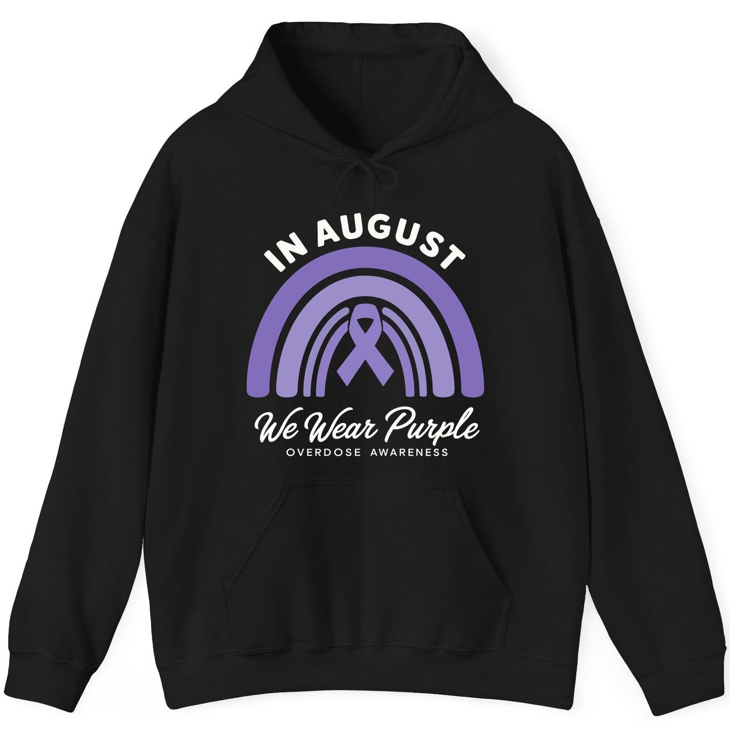 In August We Wear Purple Overdose Awareness overdose awareness Hoodie Black product mockup