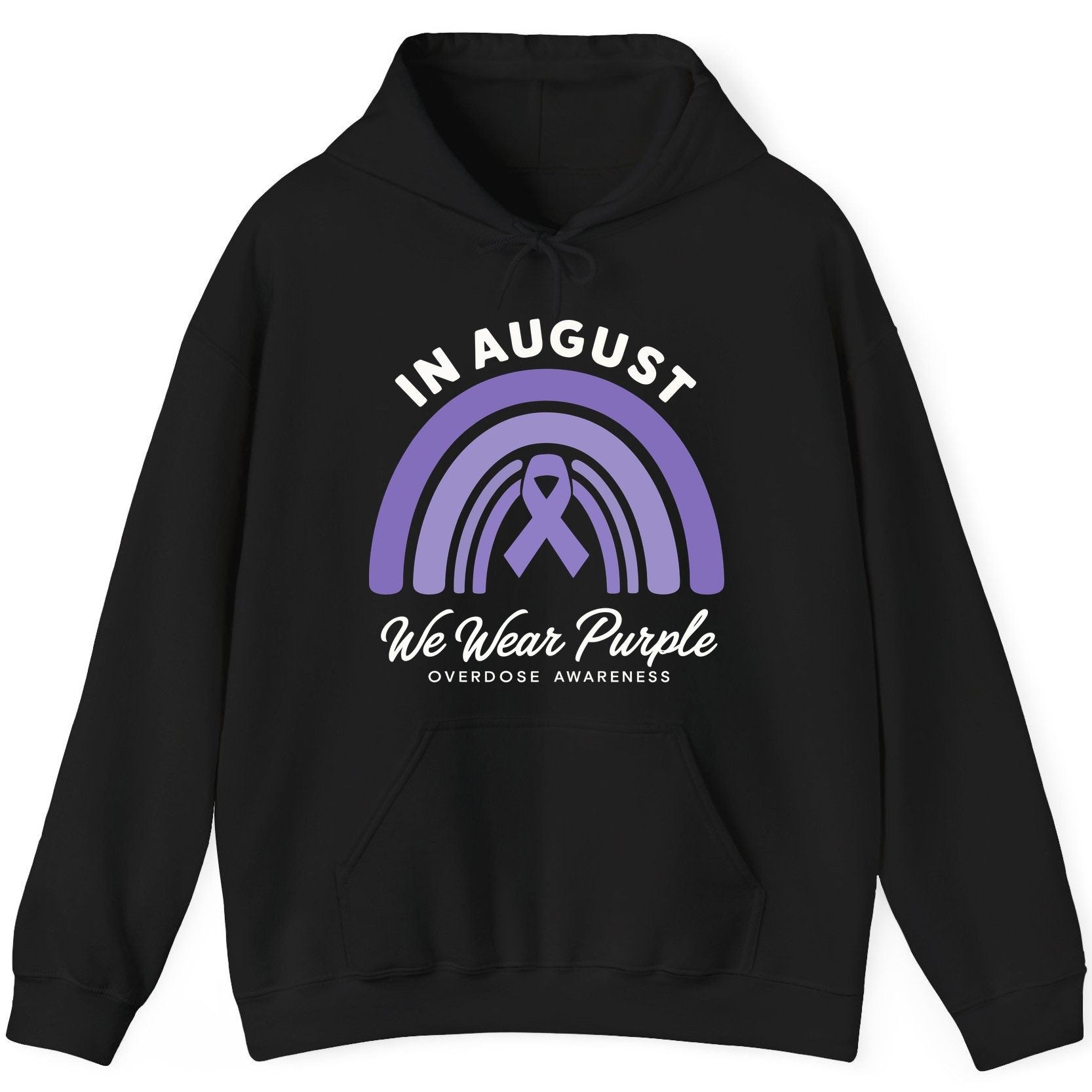 In August We Wear Purple Overdose Awareness overdose awareness Hoodie Black product mockup