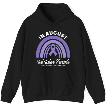 In August We Wear Purple Overdose Awareness overdose awareness Hoodie Black product mockup