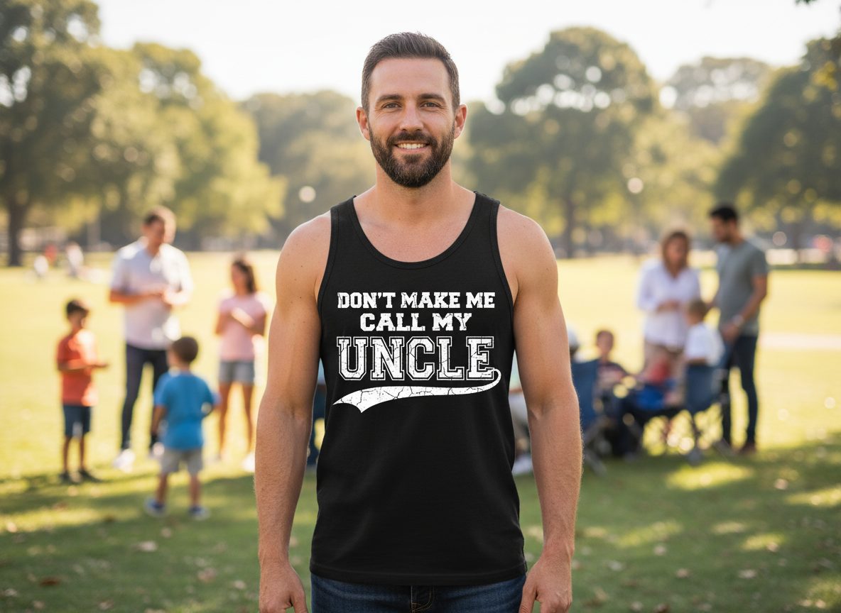 Don't Make Me Use My Uncle Voice uncle Tank Top Black lifestyle mockup