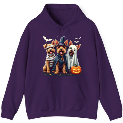 Cute Dogs Halloween Costumes dogs in Halloween costumes Hoodie Purple product mockup