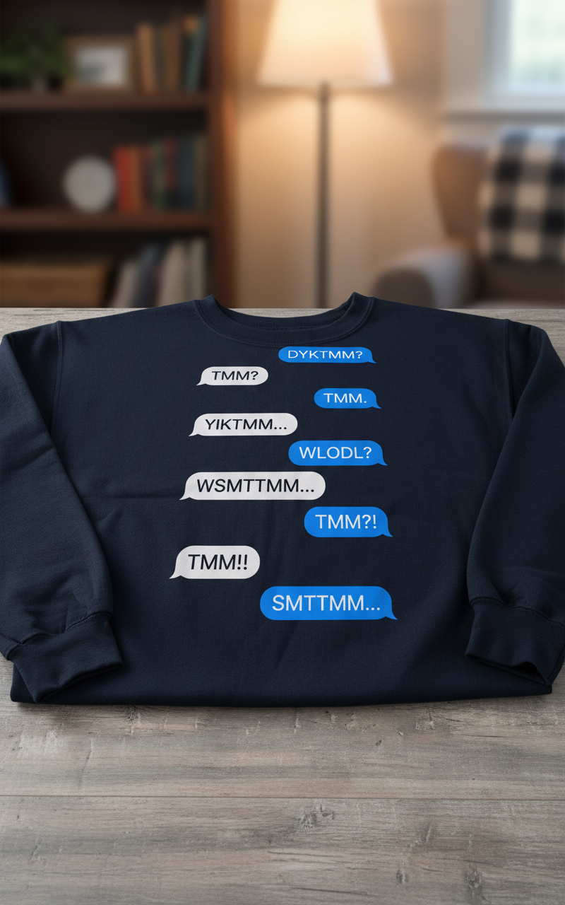 Funny Irish Song Tell Me Ma Acronyms Text Message Sweatshirt - Navy