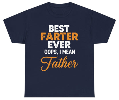 Best Farter Ever Oops, I Mean Father fatherhood humor Youth T-Shirt Navy product mockup