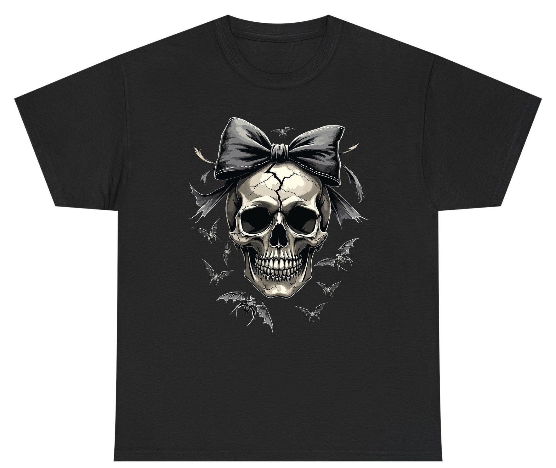 Gothic Skull with Bow gothic skull Youth T-Shirt Black product mockup