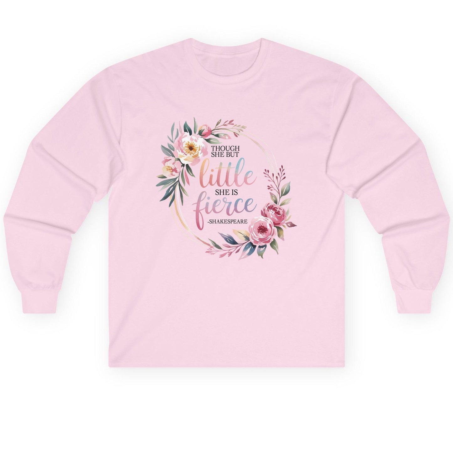 Little Fierce feminine empowerment Long Sleeve Tee Light Pink product mockup