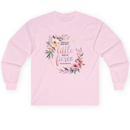 Little Fierce feminine empowerment Long Sleeve Tee Light Pink product mockup